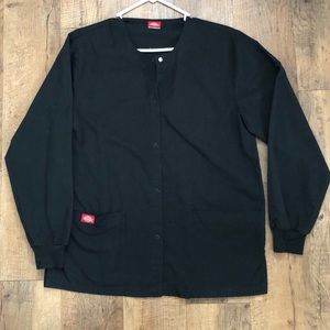 DICKIES Medical Uniform Scrub Jacket - Black, Small